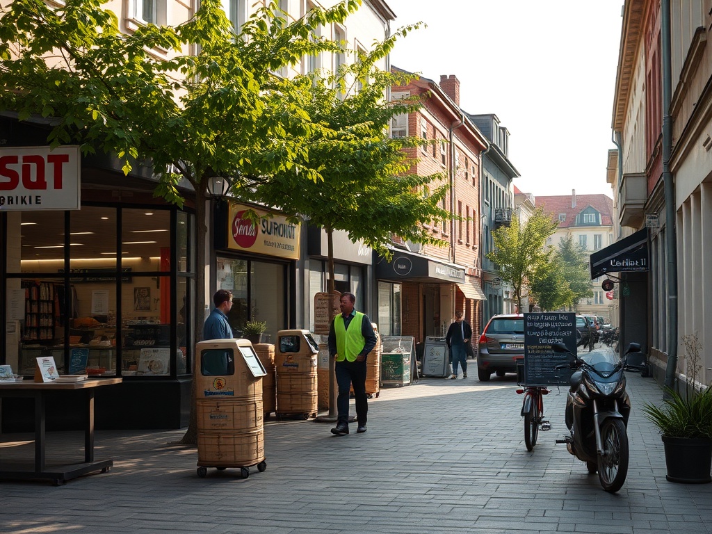 Symboliczna grafika przedstawiająca węzeł przesiadkowy z elementami transportu miejskiego, nawiązująca do inwestycji w Częstochowie.